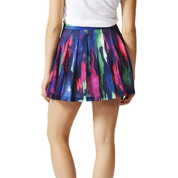 Adidas Pharrell Williams Colab Pleated Active Skirt  Size S  Rainbow Camo Tree - Picture 3 of 14